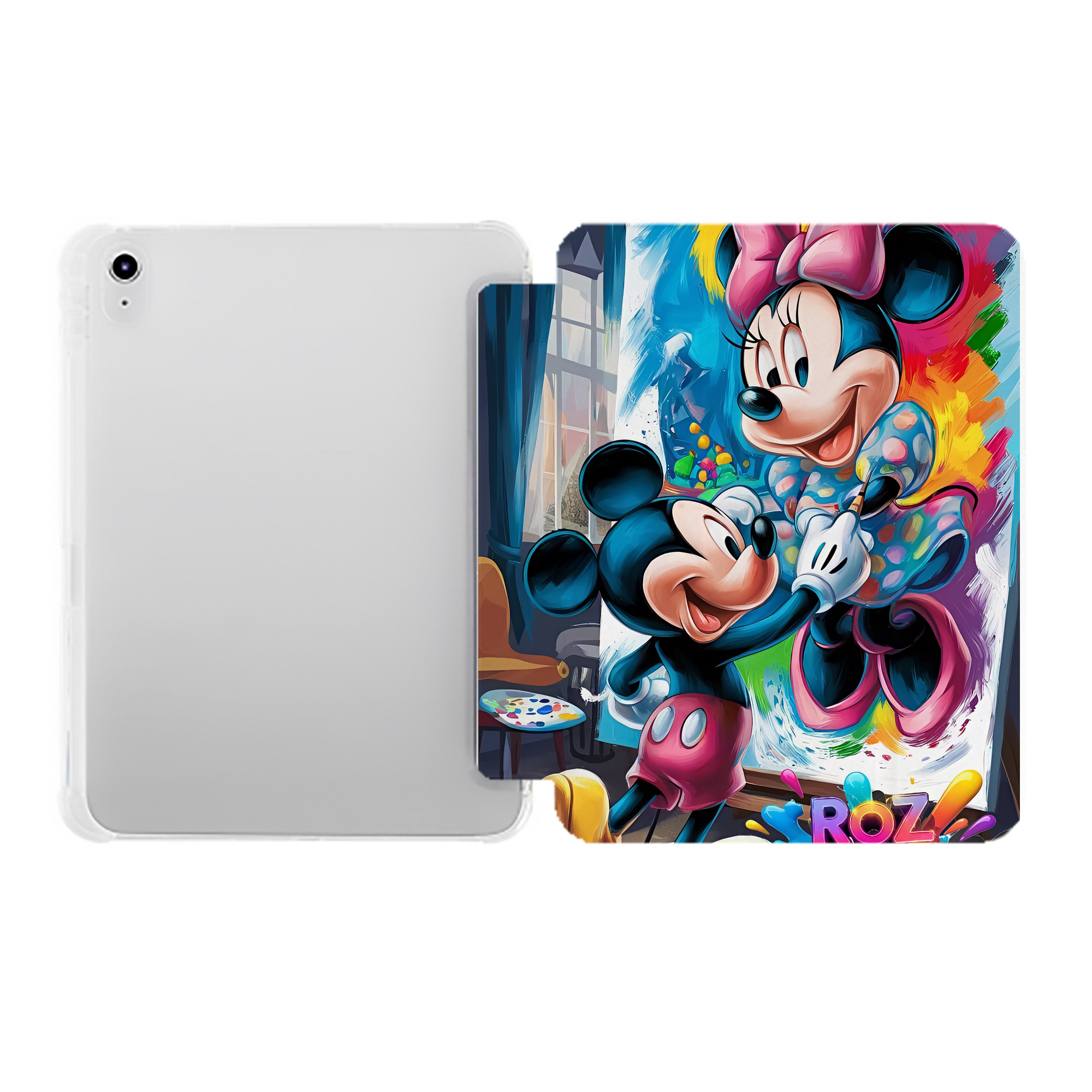 （画像用） ミッキーマウス Mickey Mouse IPad ケース ペン収納付き 三つ折りスタンド PUレザー×シリコン 対応機種9.5/10.5/10.9インチ
